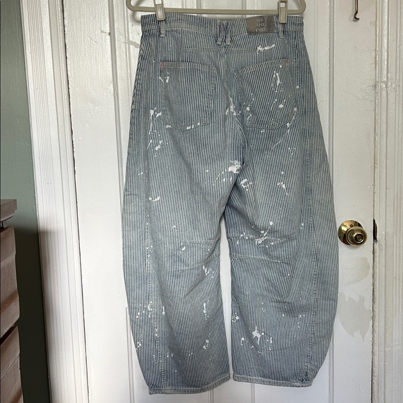 Blue Striped Paint-Splattered Jeans - Picture 3 of 3